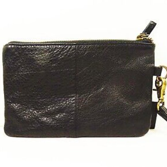 DAY & MOOD Sting Genuine Black Soft Leather Clutch Wristlet - Picture 4 of 7